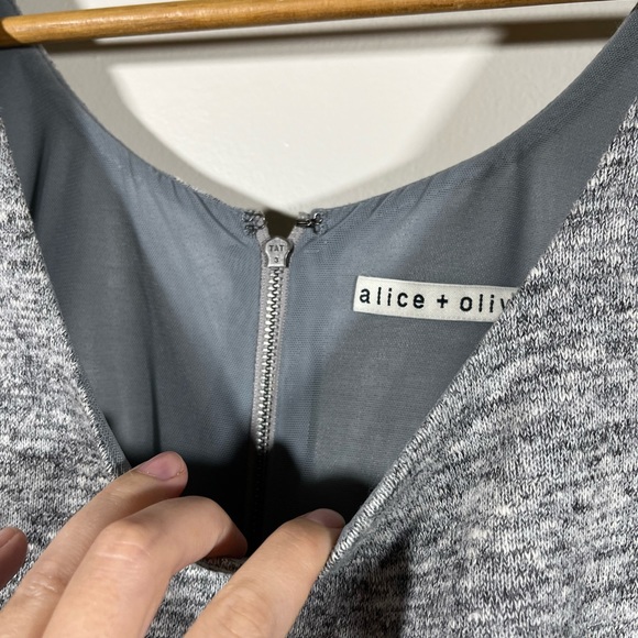 Alice and Olivia marled gray asymmetric hem dress - Picture 6 of 8